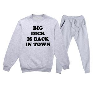 Big Dick Is Back In Town Funny Premium Crewneck Sweatsuit Set