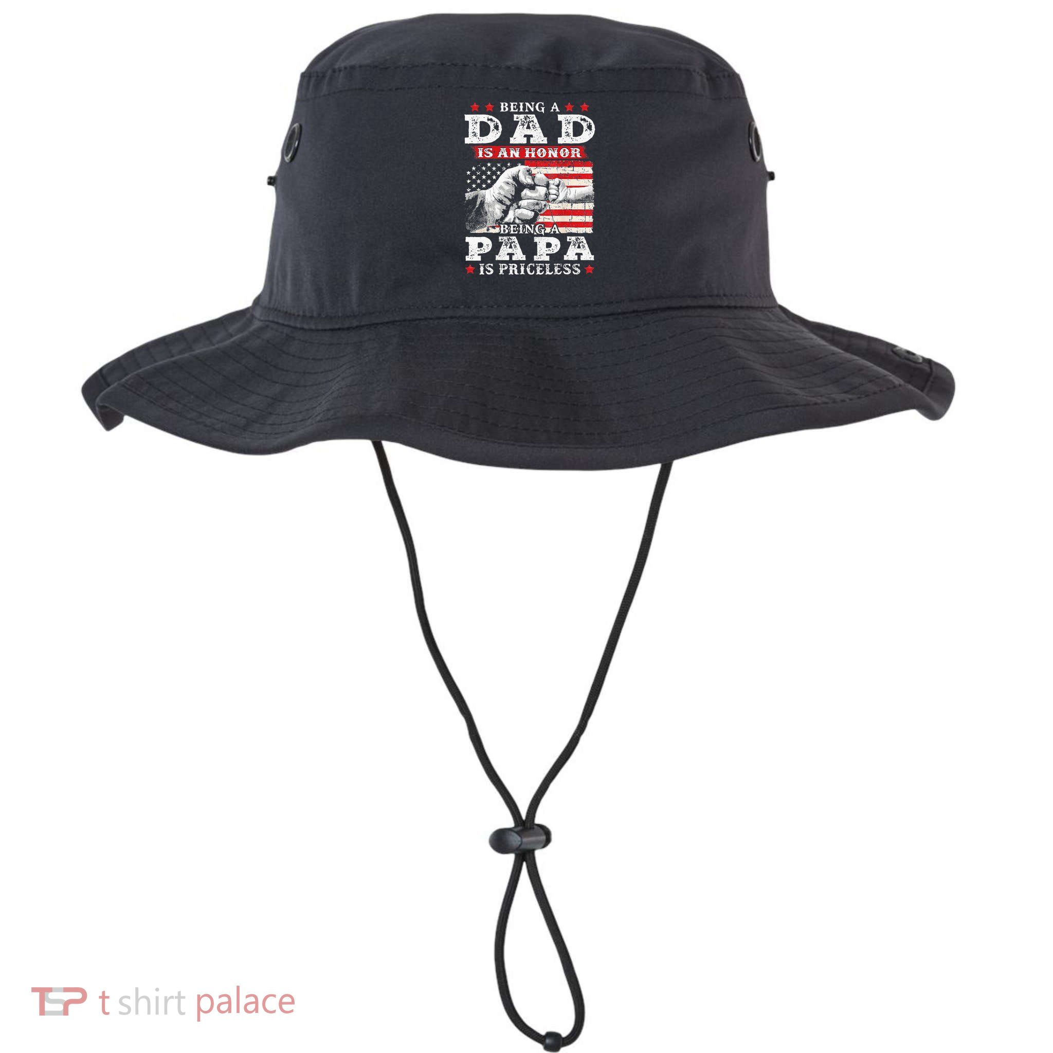 Being Dad Is An Honor Being Papa Is Priceless USA Flag Bucket Hat