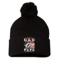 Being Dad Is An Honor Being Papa Is Priceless USA Flag Pom Pom 12in Knit Beanie