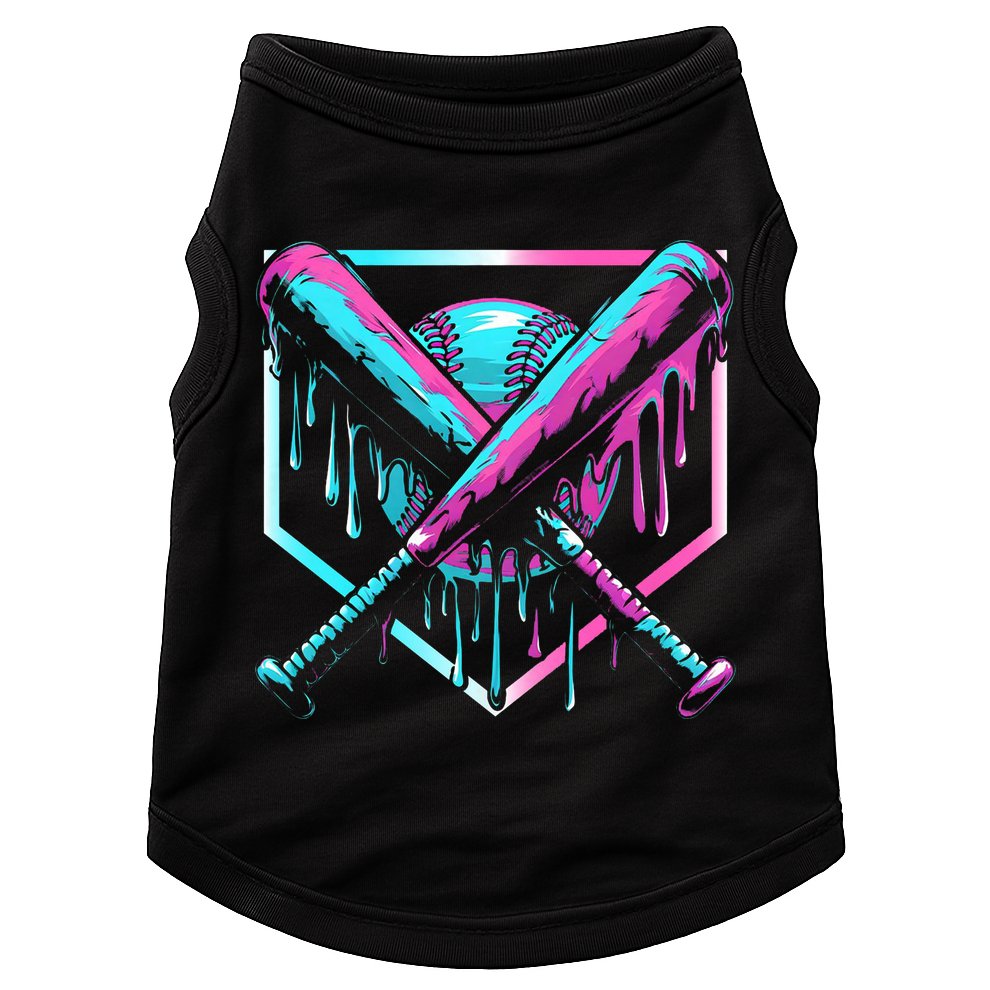 Baseball Drip Ice Cream Illustration Sports Fan Doggie Tank