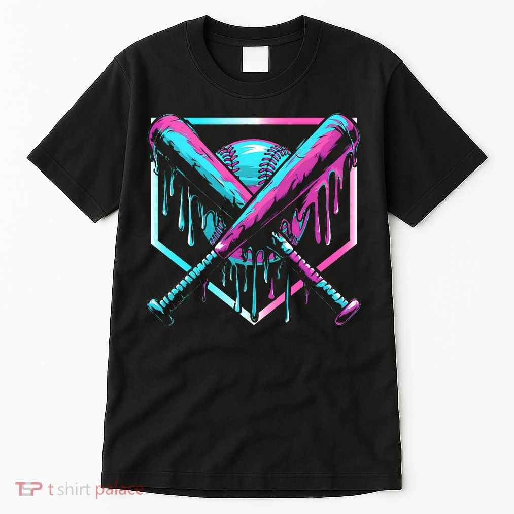 Baseball Drip Ice Cream Illustration Sports Fan Tall T-Shirt