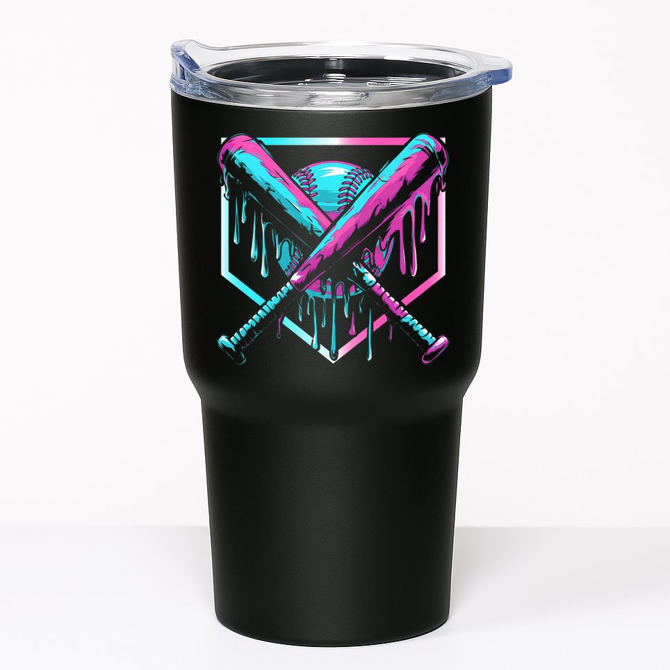 Baseball Drip Ice Cream Illustration Sports Fan Tumbler