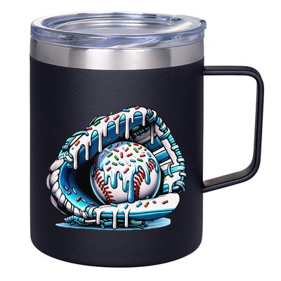 Baseball Drip Ice Cream Sprinkles Glove 12oz Stainless Steel Coffee Mug