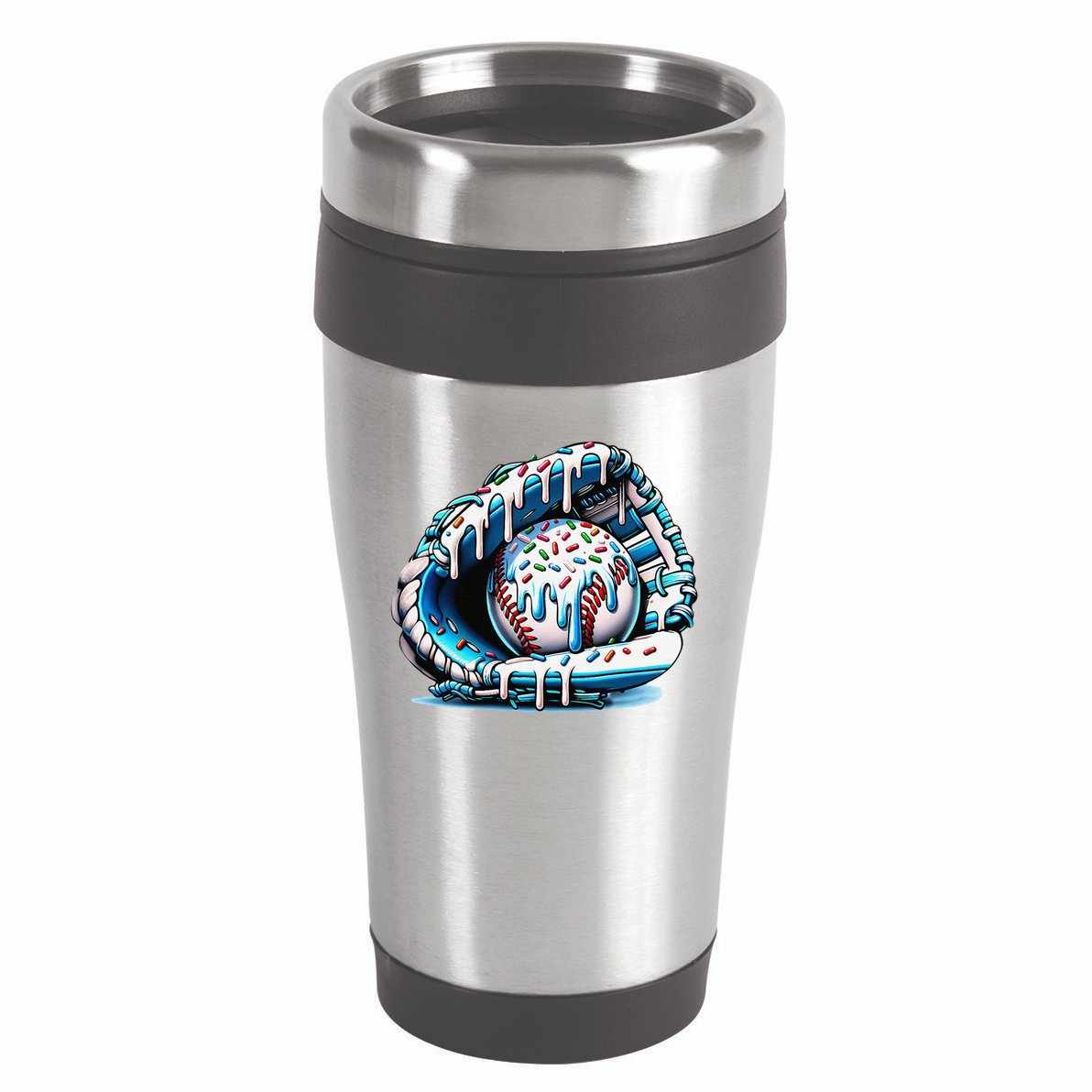 Baseball Drip Ice Cream Sprinkles Glove 16oz Travel Tumbler
