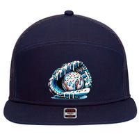 Baseball Drip Ice Cream Sprinkles Glove 7 Panel Mesh Trucker Snapback Hat