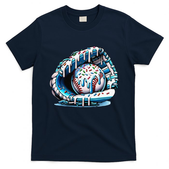 Baseball Drip Ice Cream Sprinkles Glove T-Shirt