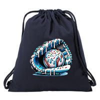 Baseball Drip Ice Cream Sprinkles Glove Drawstring Bag