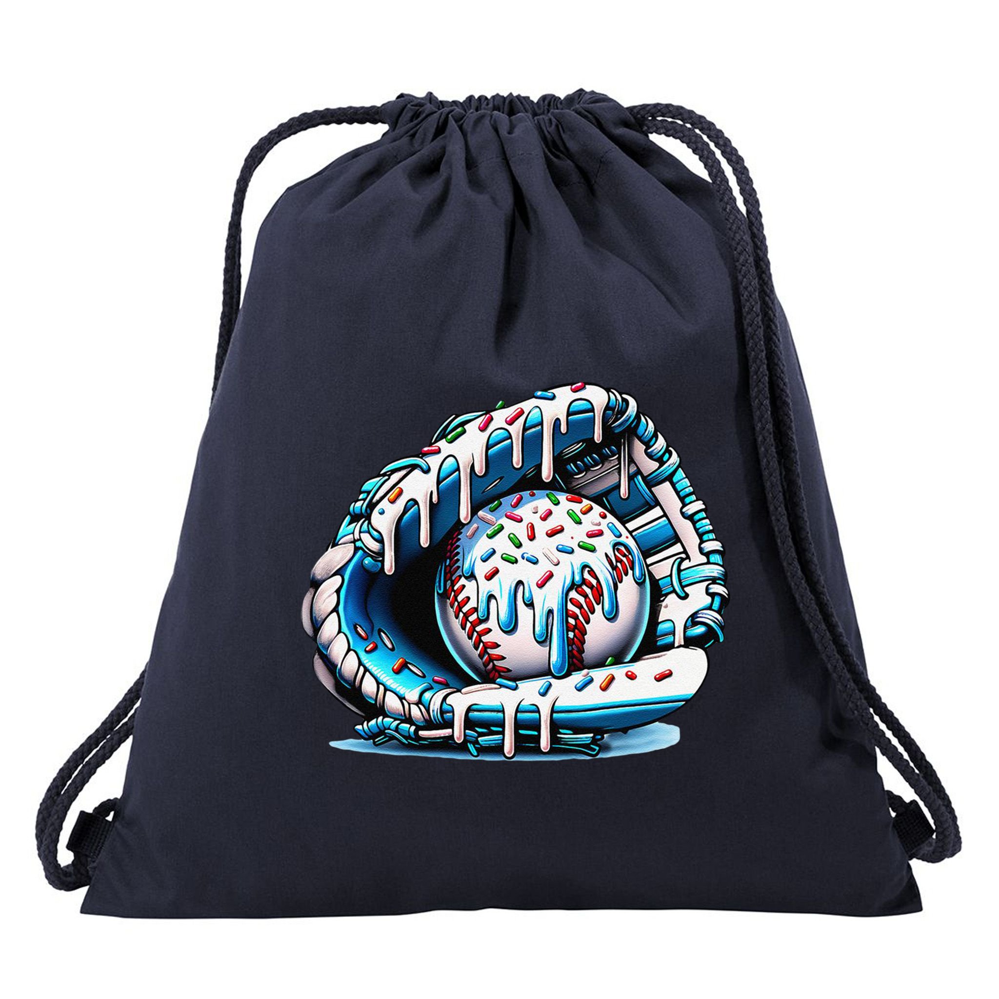 Baseball Drip Ice Cream Sprinkles Glove Drawstring Bag