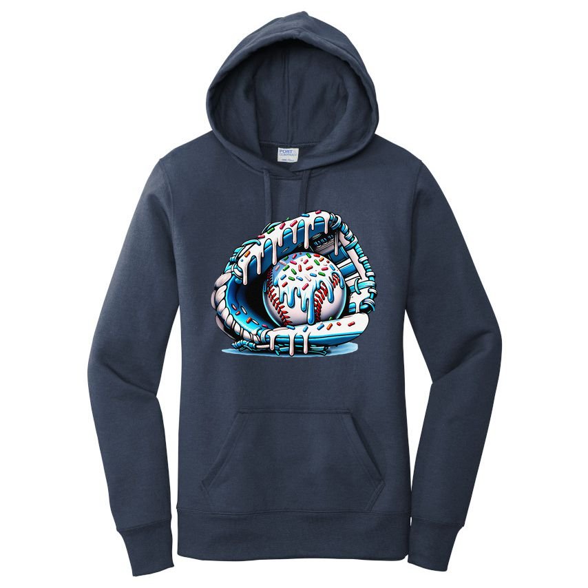 Baseball Drip Ice Cream Sprinkles Glove Women's Pullover Hoodie