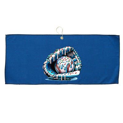 Baseball Drip Ice Cream Sprinkles Glove Large Microfiber Waffle Golf Towel