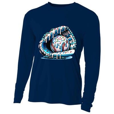 Baseball Drip Ice Cream Sprinkles Glove Cooling Performance Long Sleeve Crew