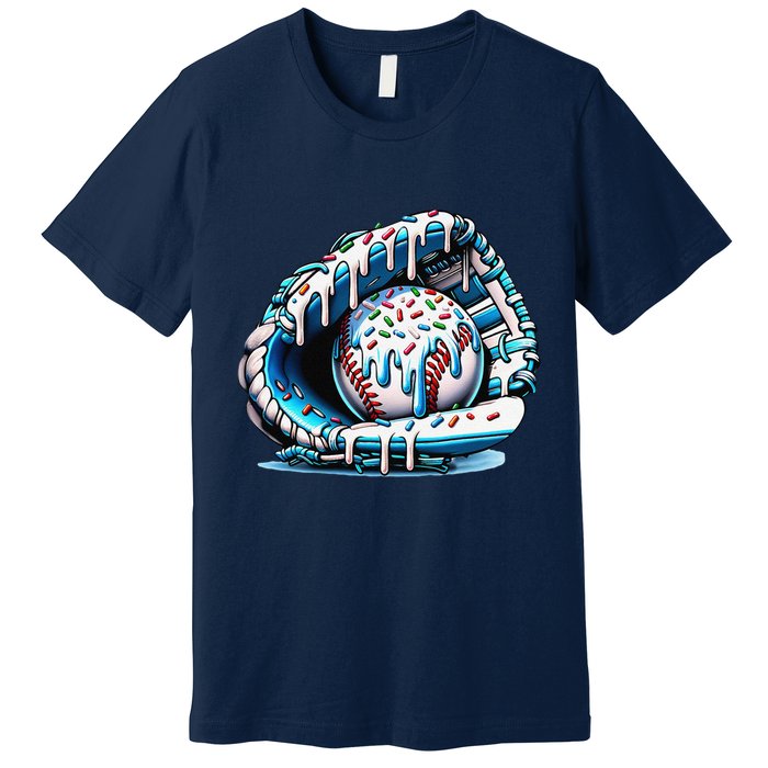 Baseball Drip Ice Cream Sprinkles Glove Premium T-Shirt