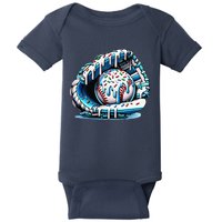 Baseball Drip Ice Cream Sprinkles Glove Baby Bodysuit
