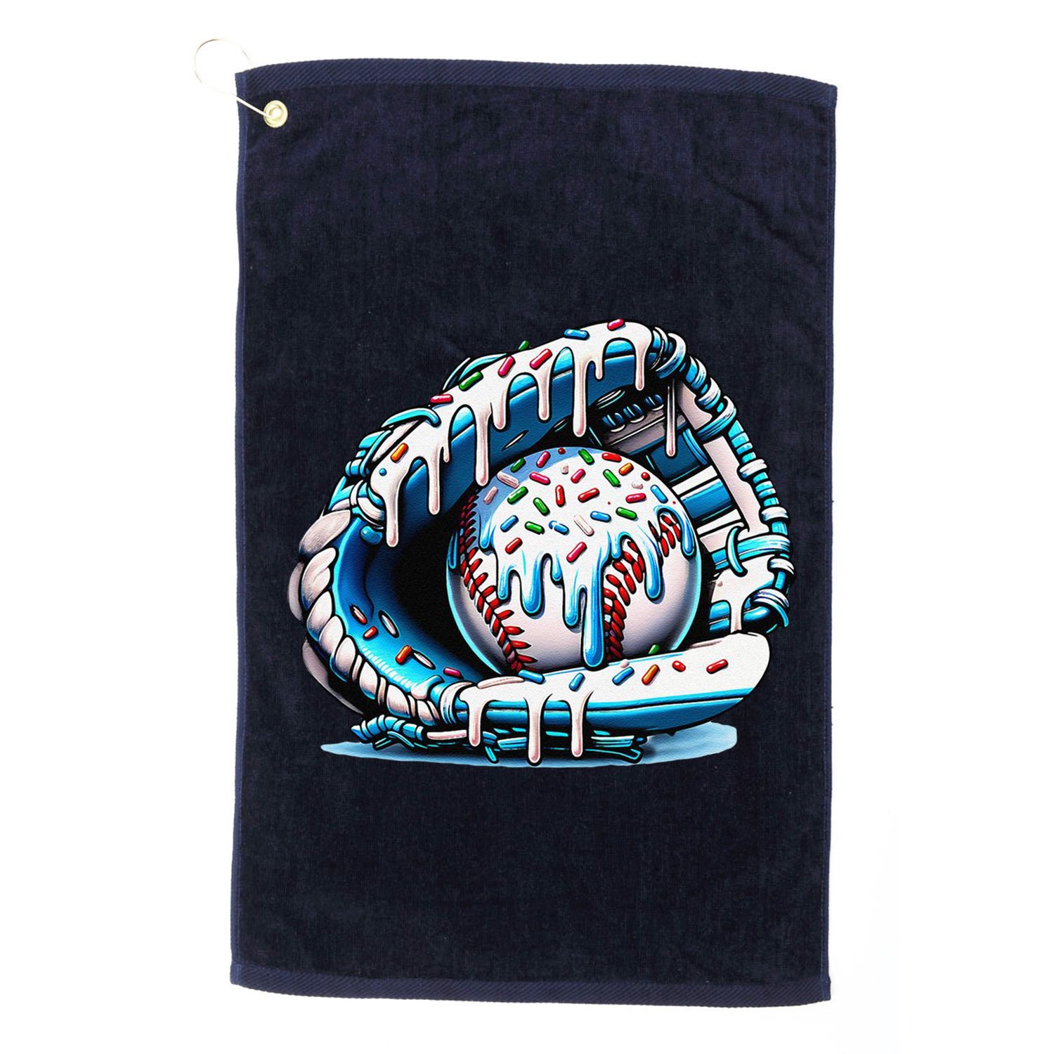 Baseball Drip Ice Cream Sprinkles Glove Golf Towel
