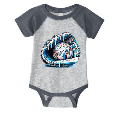 Baseball Drip Ice Cream Sprinkles Glove Infant Baby Jersey Bodysuit