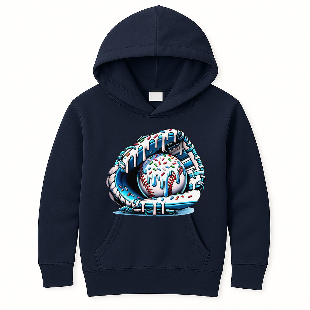 Baseball Drip Ice Cream Sprinkles Glove Kids Hoodie