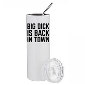 Big Dick Is Back In Town Funny Adult Sex Joke Gift Idea Stainless Steel Tumbler