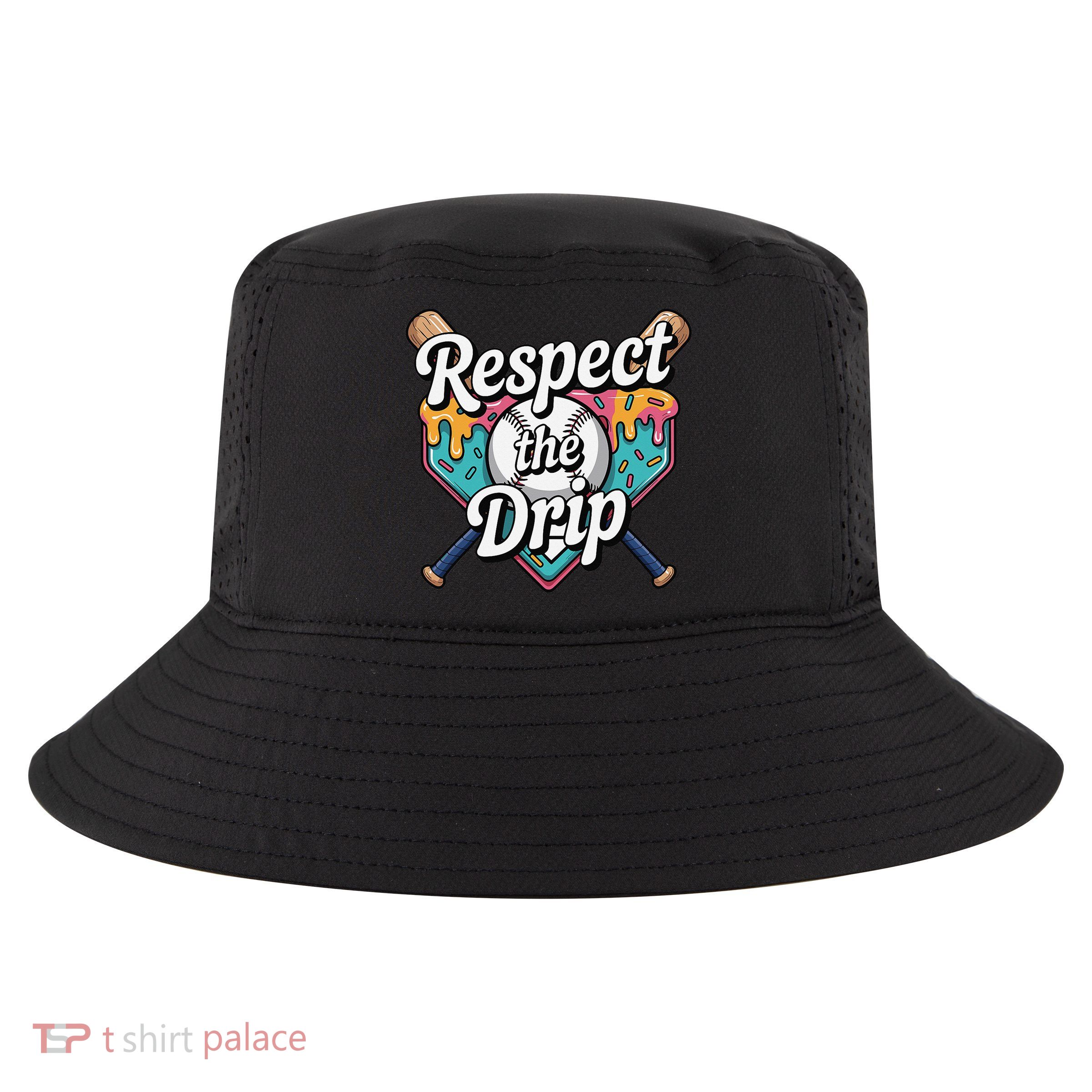 Baseball Drip Ice Cream Dripping Respect The Drip Cool Comfort Performance Bucket Hat