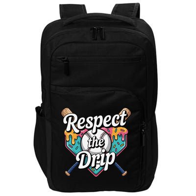 Baseball Drip Ice Cream Dripping Respect The Drip Impact Tech Backpack