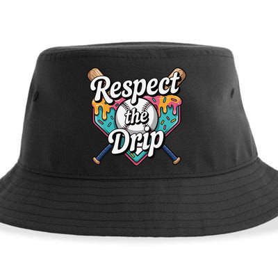 Baseball Drip Ice Cream Dripping Respect The Drip Sustainable Bucket Hat