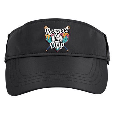 Baseball Drip Ice Cream Dripping Respect The Drip Adult Drive Performance Visor