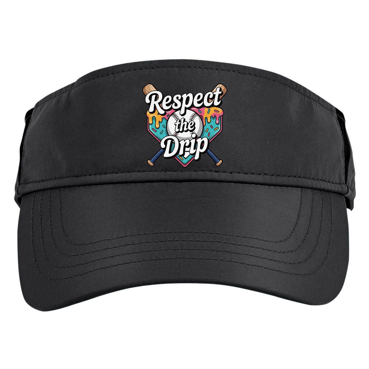 Baseball Drip Ice Cream Dripping Respect The Drip Adult Drive Performance Visor
