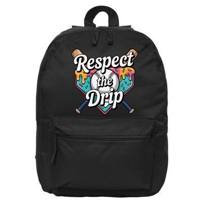 Baseball Drip Ice Cream Dripping Respect The Drip 16 in Basic Backpack