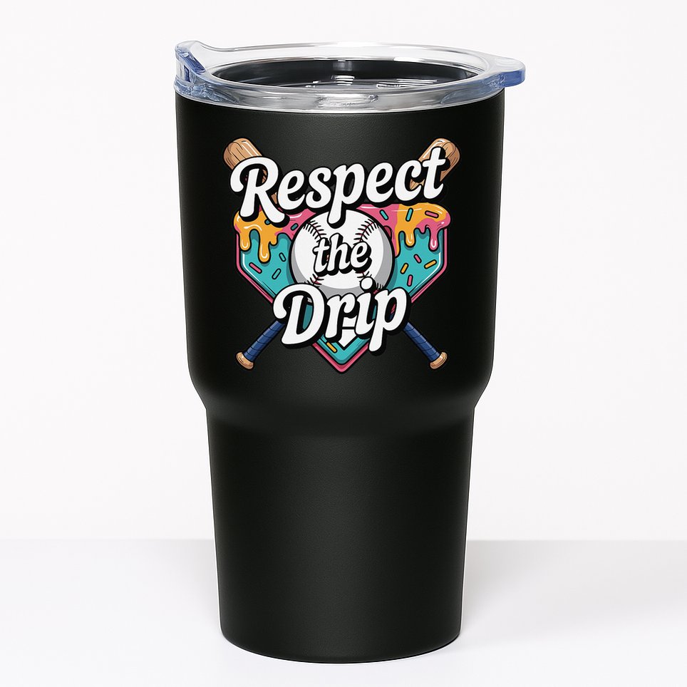 Baseball Drip Ice Cream Dripping Respect The Drip Tumbler