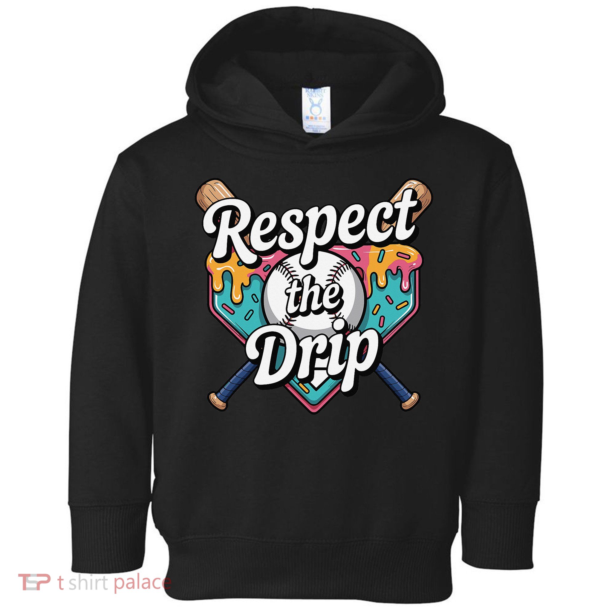 Baseball Drip Ice Cream Dripping Respect The Drip Toddler Hoodie