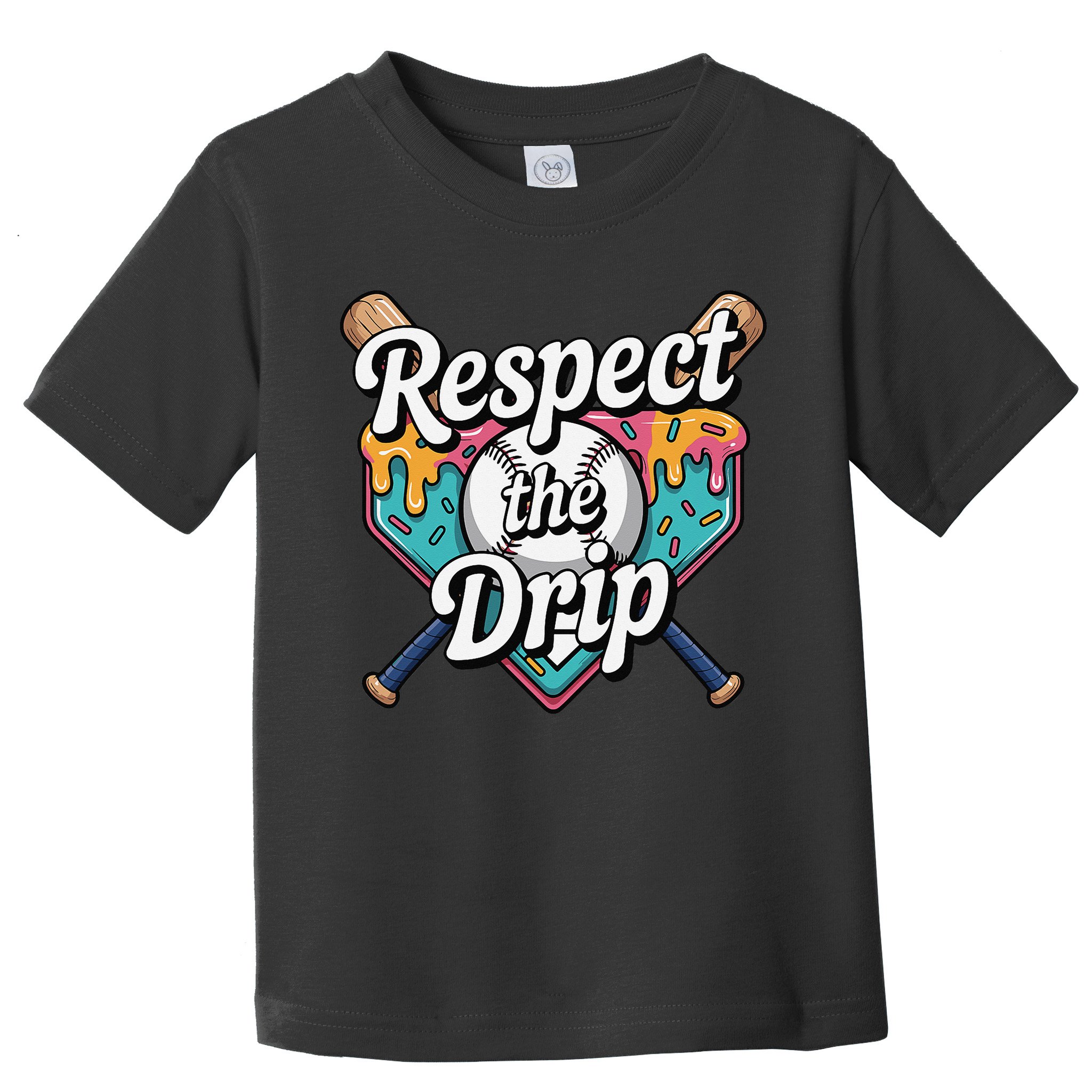 Baseball Drip Ice Cream Dripping Respect The Drip Toddler T-Shirt