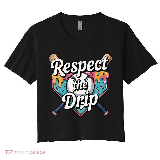 Baseball Drip Ice Cream Dripping Respect The Drip Crop Top