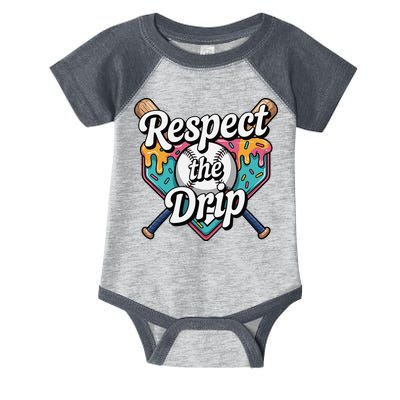 Baseball Drip Ice Cream Dripping Respect The Drip Infant Baby Jersey Bodysuit