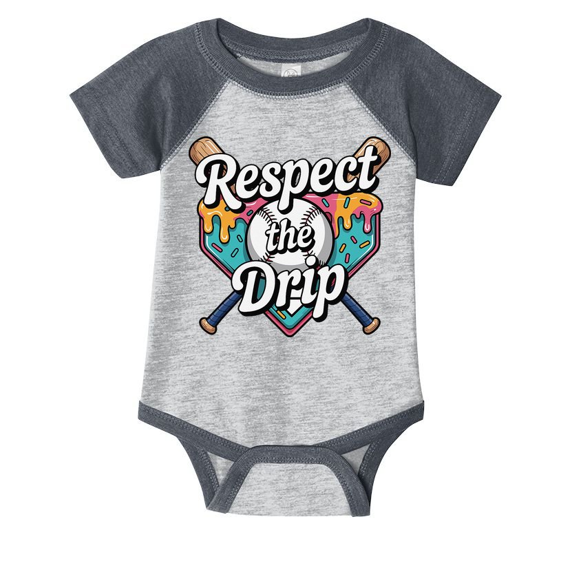 Baseball Drip Ice Cream Dripping Respect The Drip Infant Baby Jersey Bodysuit