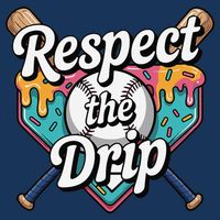Baseball Drip Ice Cream Dripping Respect The Drip Infant Baby Jersey Bodysuit