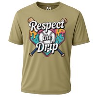 Baseball Drip Ice Cream Dripping Respect The Drip Cooling Performance Crew T-Shirt