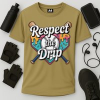 Baseball Drip Ice Cream Dripping Respect The Drip Cooling Performance Crew T-Shirt