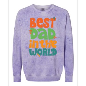 Best Dad In The World Cute Fathers Day Colorblast Crewneck Sweatshirt