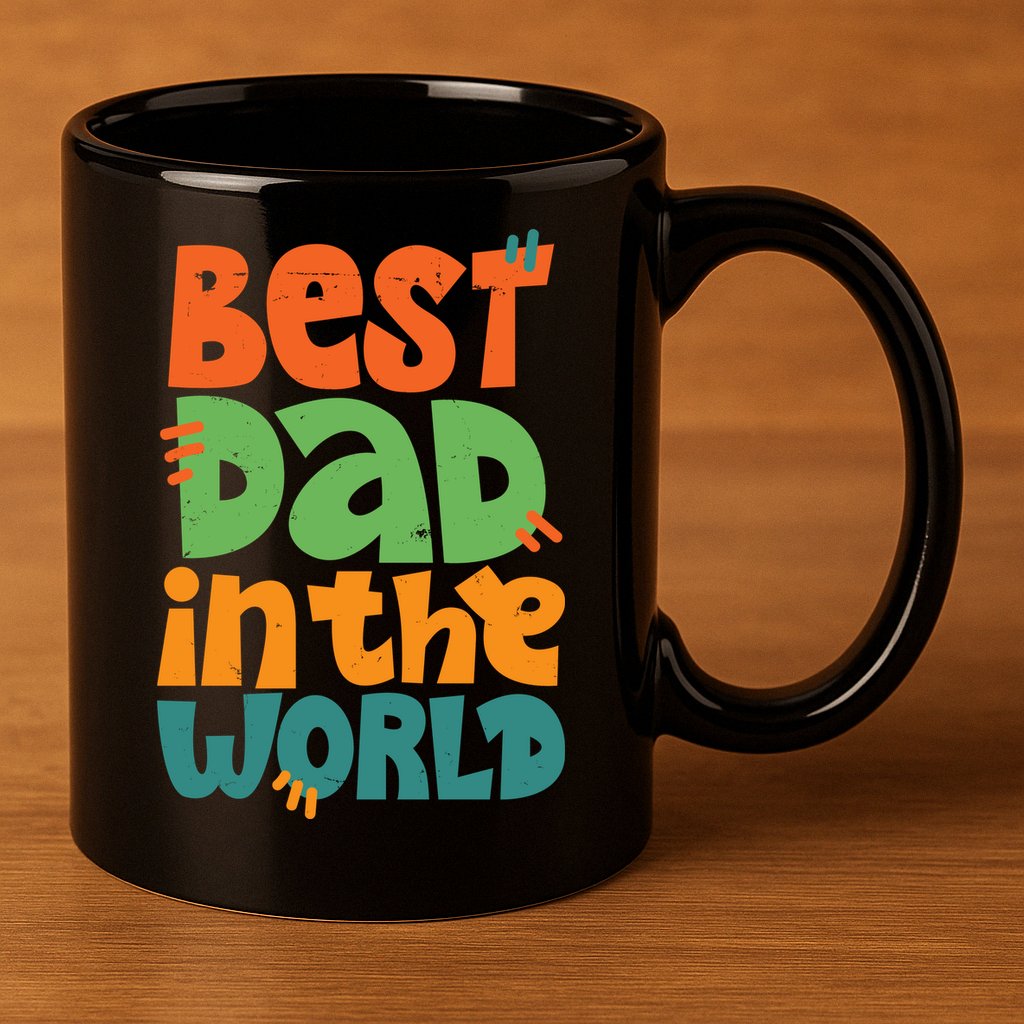 Best Dad In The World Cute Fathers Day 11oz C Handle Ceramic Mug