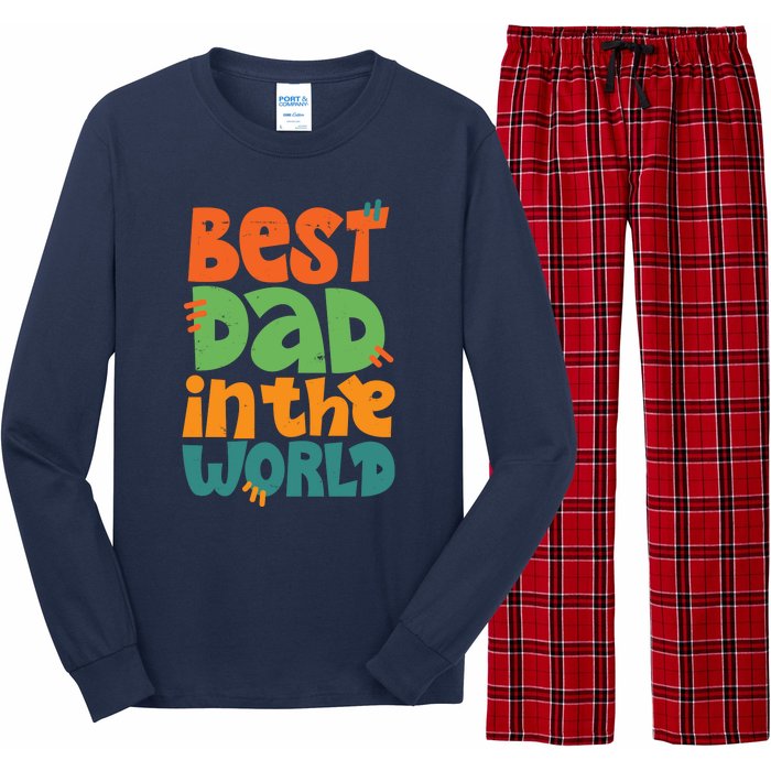 Best Dad In The World Cute Fathers Day Long Sleeve Pajama Set