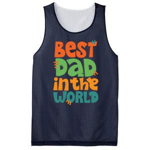 Best Dad In The World Cute Fathers Day Mesh Reversible Basketball Jersey Tank