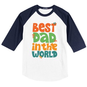 Best Dad In The World Cute Fathers Day Baseball Sleeve Shirt