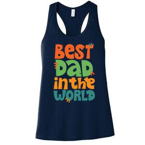 Best Dad In The World Cute Fathers Day Women's Racerback Tank