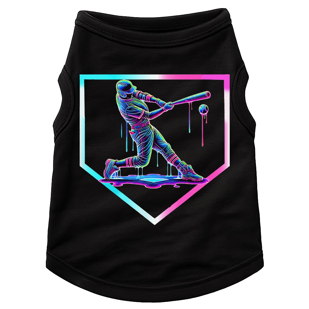 Baseball Drip Ice Cream Baseball Home Plate Baseball Doggie Tank