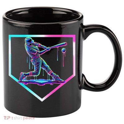 Baseball Drip Ice Cream Baseball Home Plate Baseball 11oz C Handle Ceramic Mug