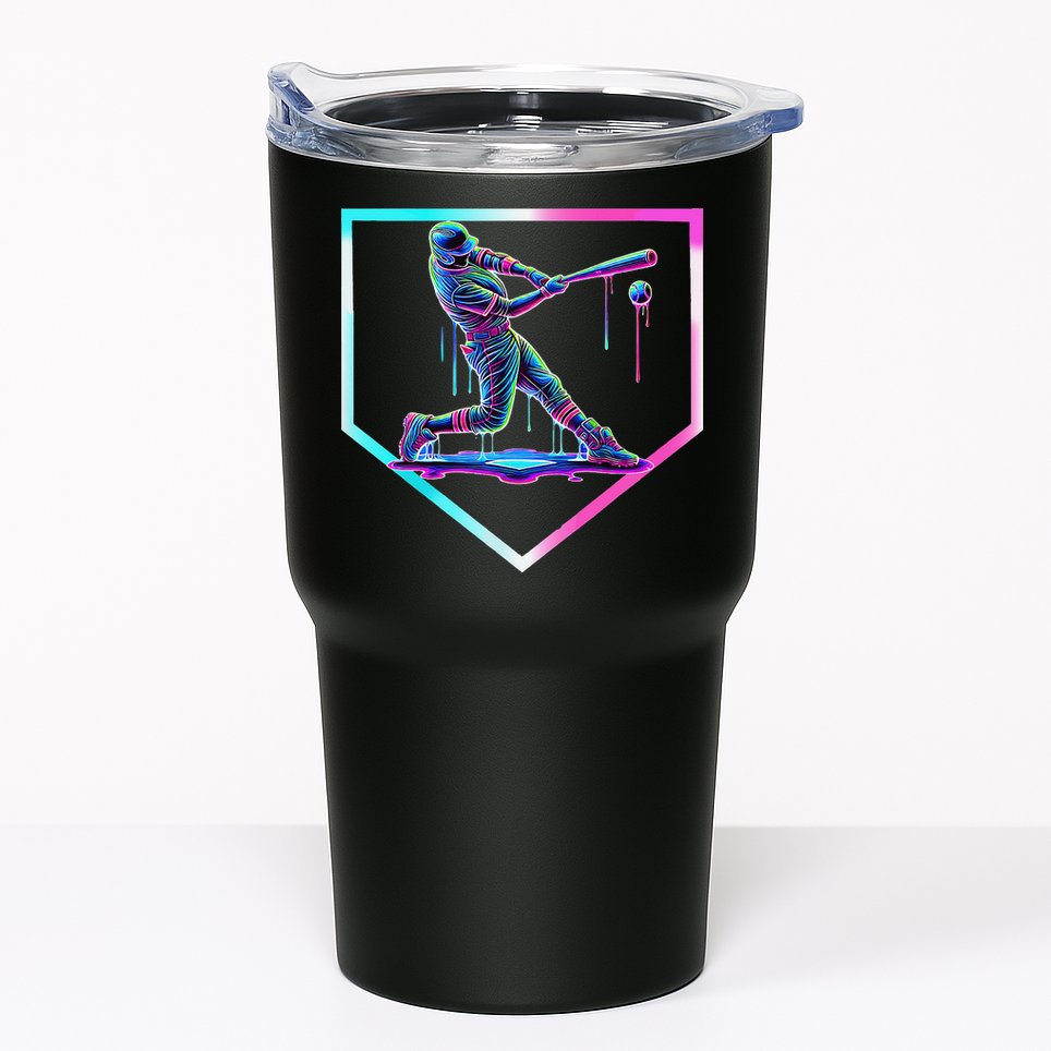 Baseball Drip Ice Cream Baseball Home Plate Baseball Tumbler