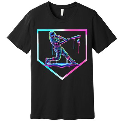 Baseball Drip Ice Cream Baseball Home Plate Baseball Premium T-Shirt