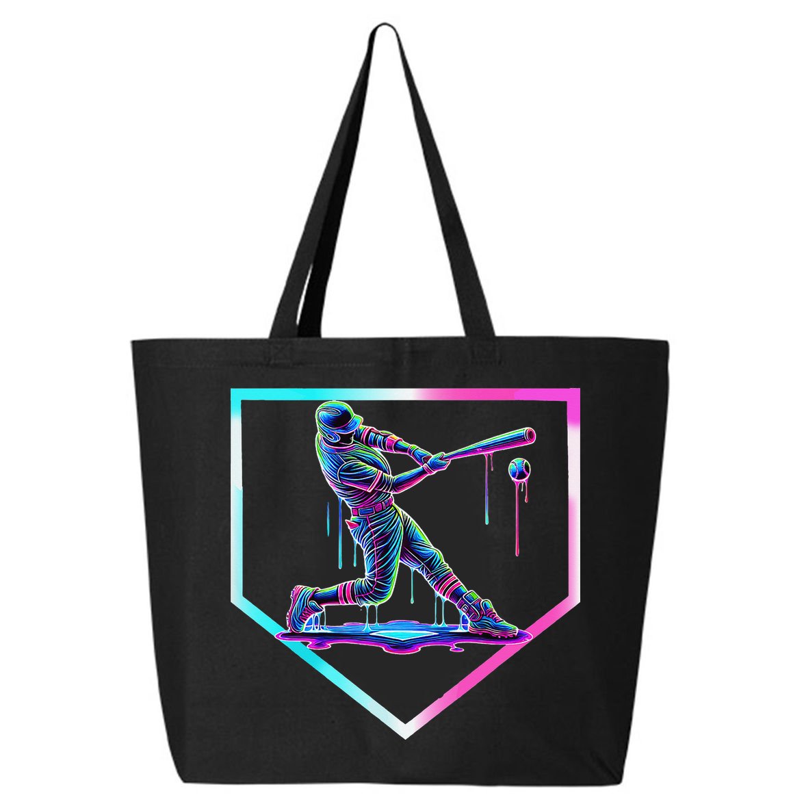 Baseball Drip Ice Cream Baseball Home Plate Baseball 25L Jumbo Tote