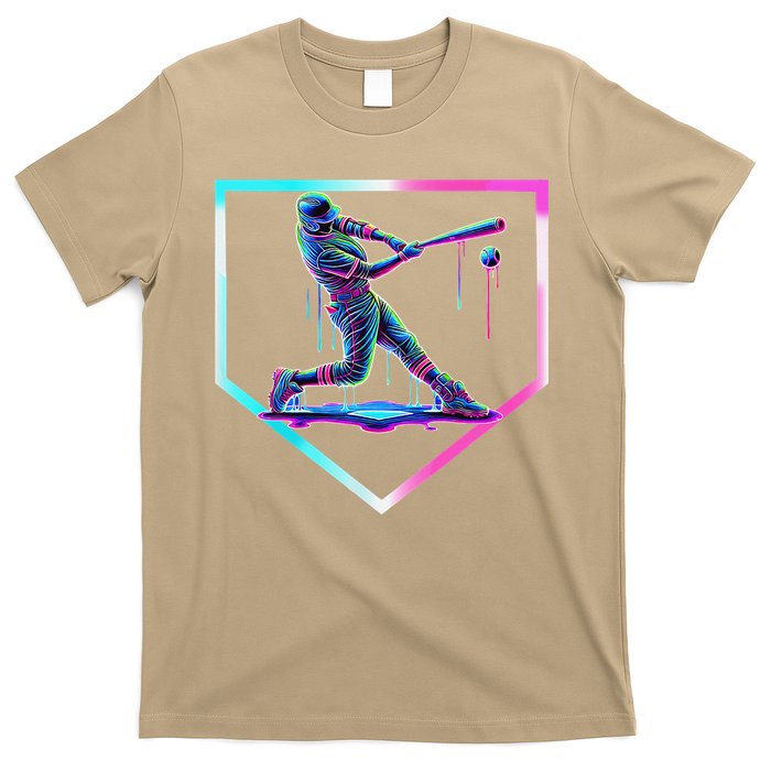 Baseball Drip Ice Cream Baseball Home Plate Baseball T-Shirt