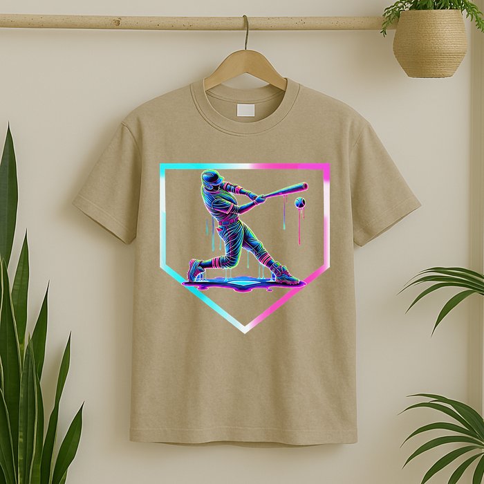 Baseball Drip Ice Cream Baseball Home Plate Baseball T-Shirt
