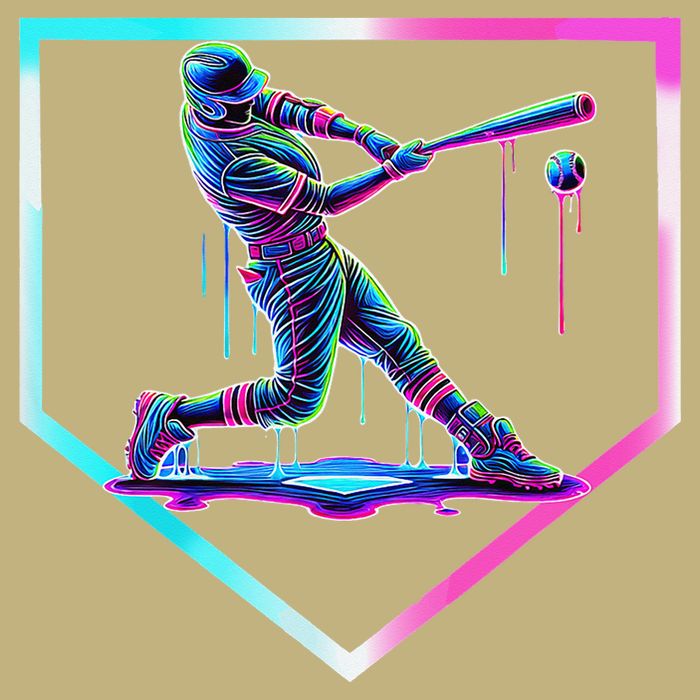 Baseball Drip Ice Cream Baseball Home Plate Baseball T-Shirt